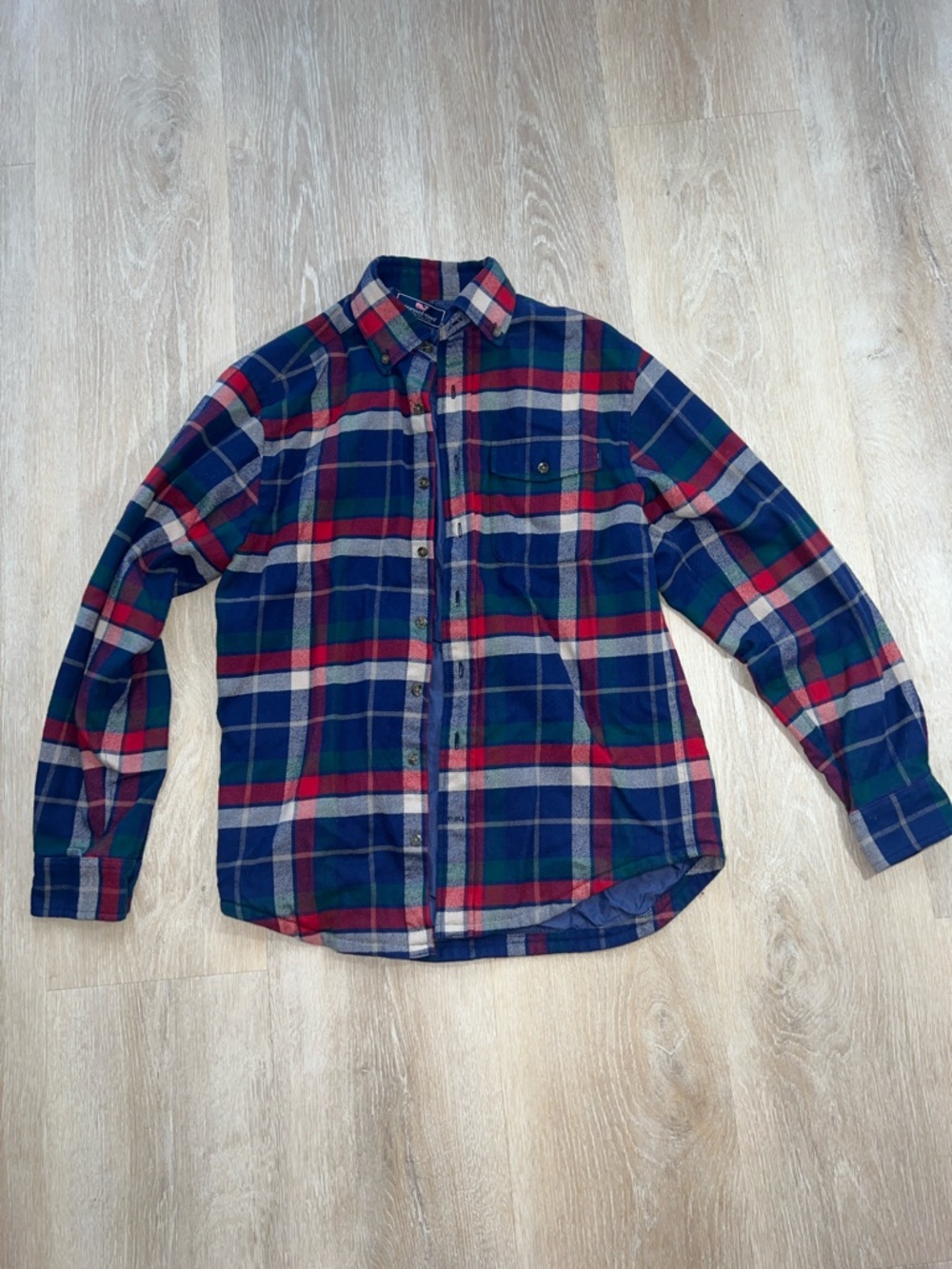 Vineyard Vines Men's Plaid Button-Down Shirt in Blue, Red, and Green